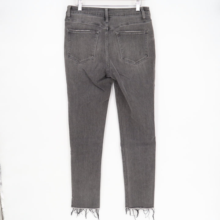 Flying Monkey Jeans Women's 28 Gray Denim Cotton Stretch Raw Hem Ankle Slit
