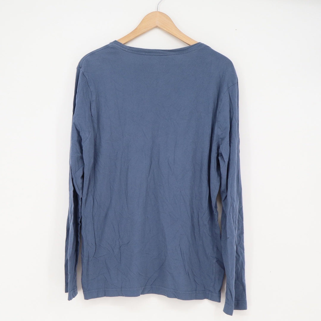 Banana Republic Soft Wash Mens Blue Long Sleeve Cotton Crew Neck T-Shirt Large