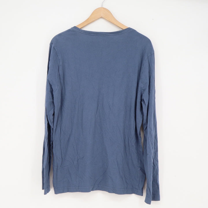 Banana Republic Soft Wash Mens Blue Long Sleeve Cotton Crew Neck T-Shirt Large