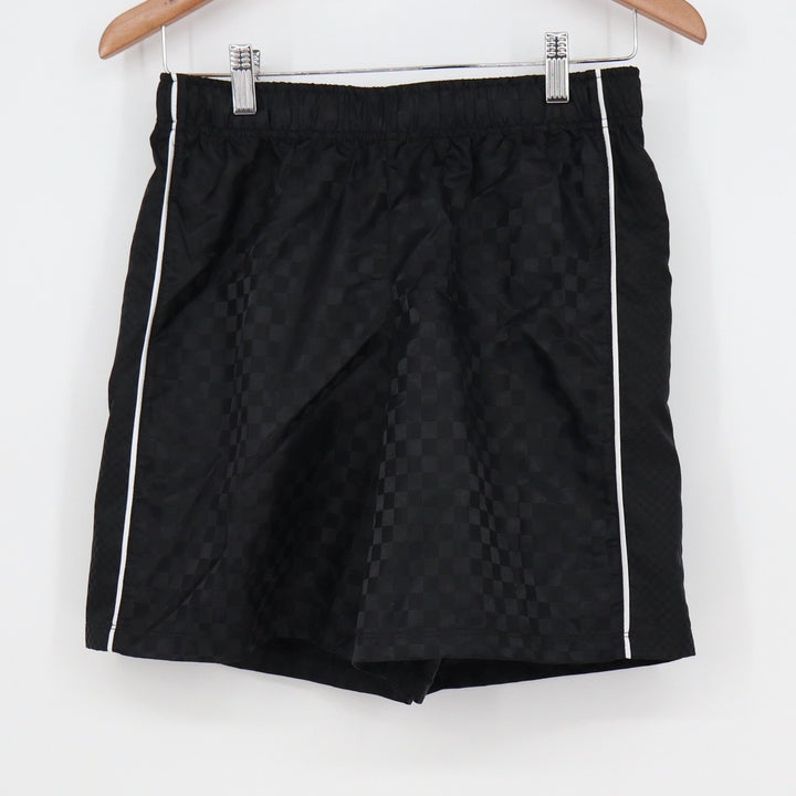 DSG Boys XL Woven Soccer Shorts Pure Black Checkerboard
