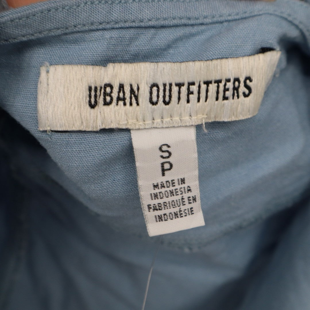 Urban Outfitters UO Sari Vest Women S Ashleigh Blue Linen Hook & Eye Halter Neck