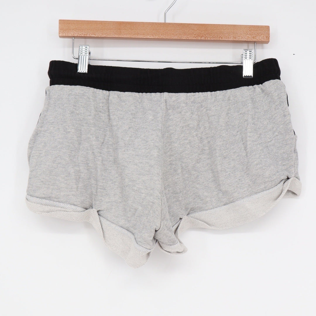 Forever 21 Womens Grey Black Drawstring Dolphin Lounge Shorts Size M