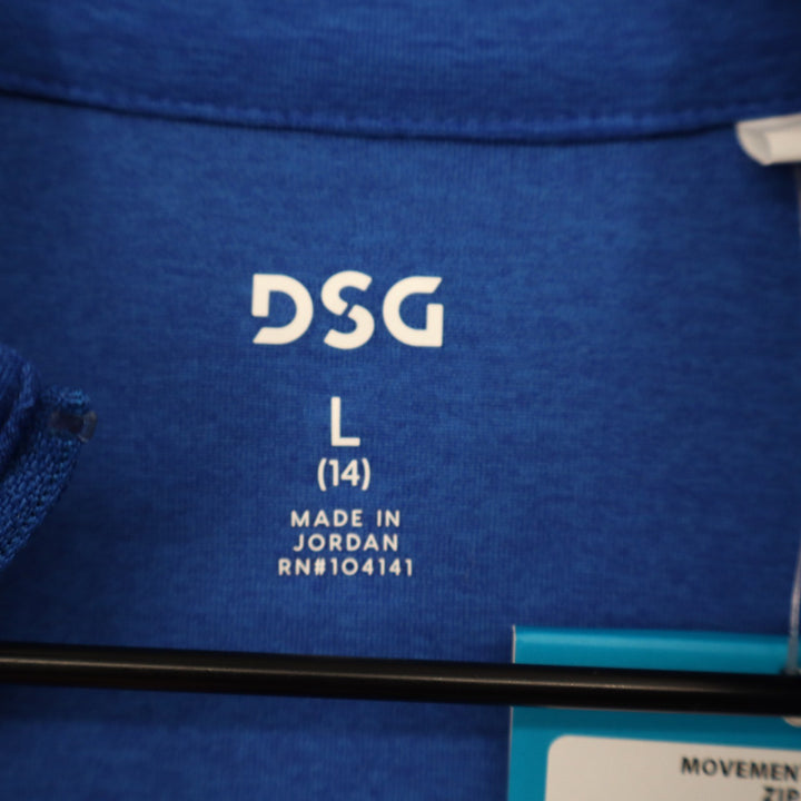 DSG Girls Movement 1/4 Zip Pullover Royal Blue Heather Size L 14 NWT