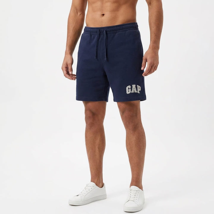 Gap Mens Fleece Logo Shorts Navy Blue Elastic Drawstring XS