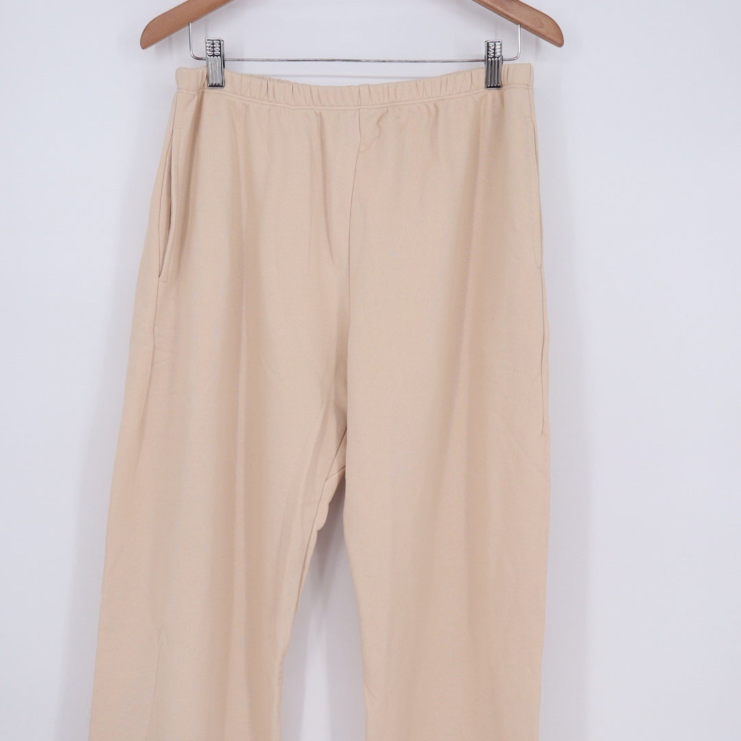 Naked Wardrobe Tan Beige High Waisted Straight Leg Sweatpants Large