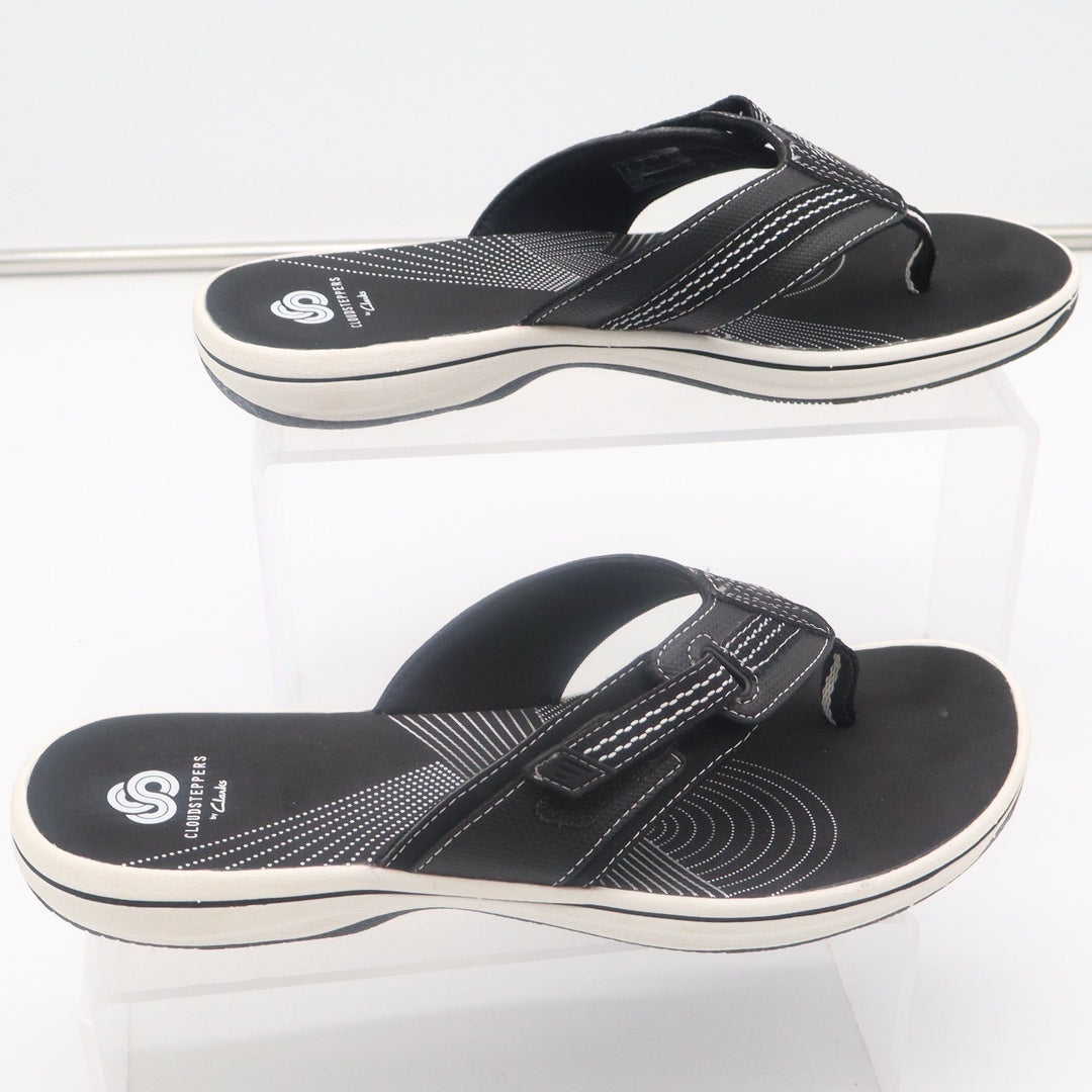 Clarks Cloudsteppers Womens 8 Black Arla Glison Thong Sandals Flip Flops