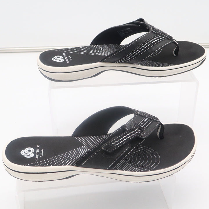 Clarks Cloudsteppers Womens 8 Black Arla Glison Thong Sandals Flip Flops