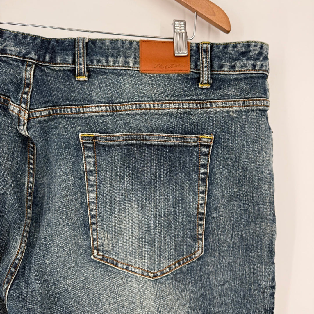 Flag & Anthem Nashville Straight Jeans Erie Wash Mens Size 44x30 Premium Denim