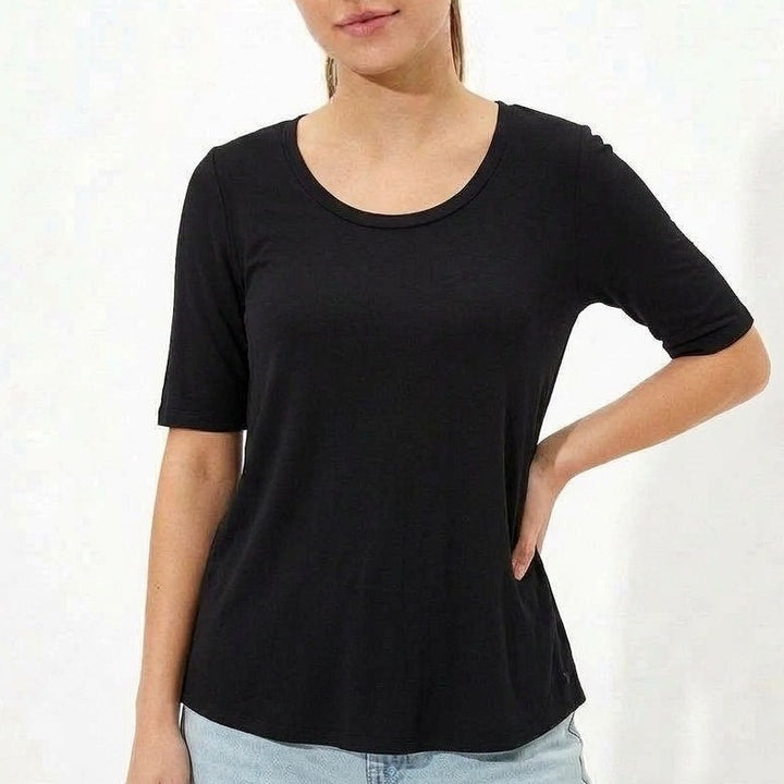 American Eagle Outfitters Soft & Sexy T-Shirt Womens Medium Black Short Sleeve