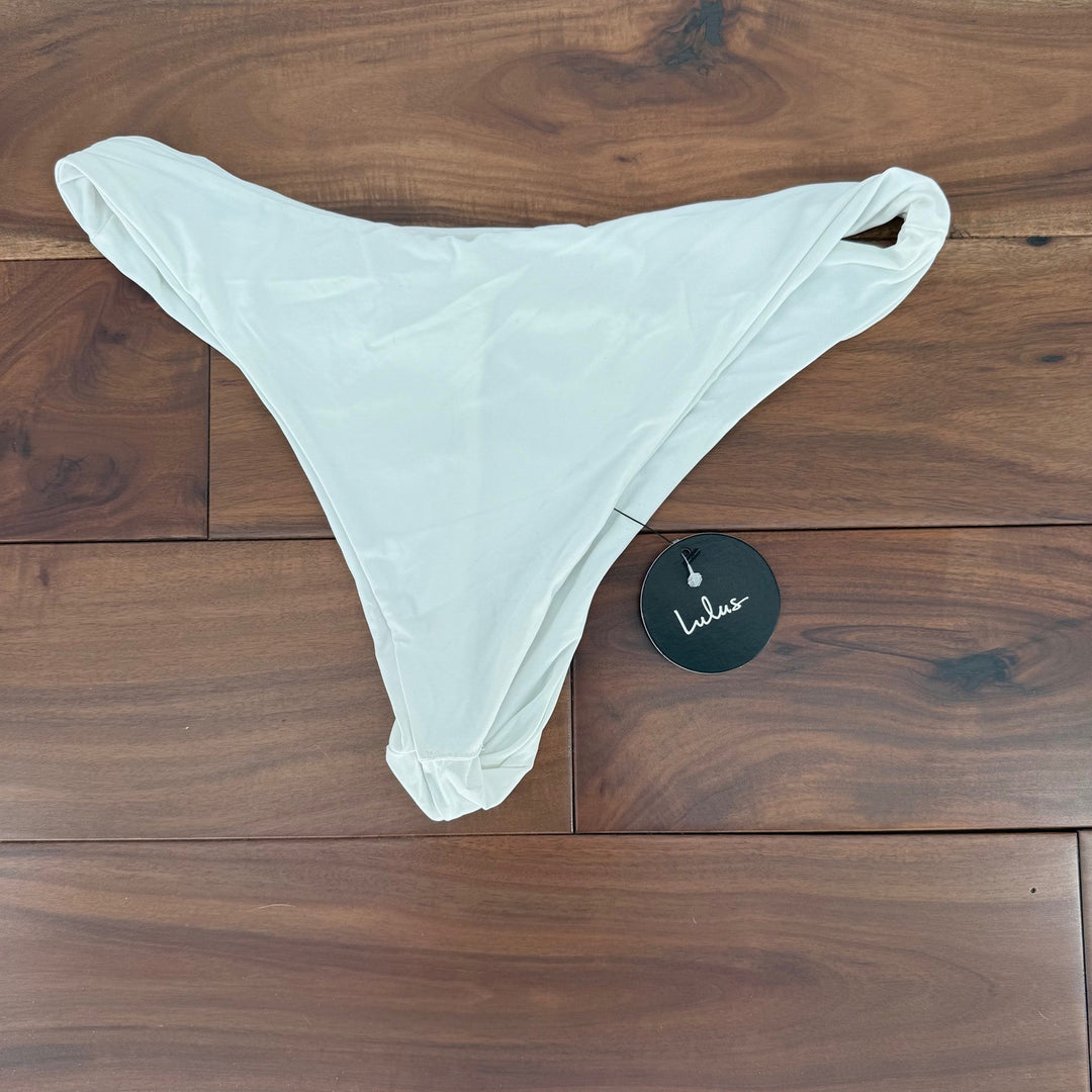 Lulus White Thong Bikini Bottoms Swimsuit Size M