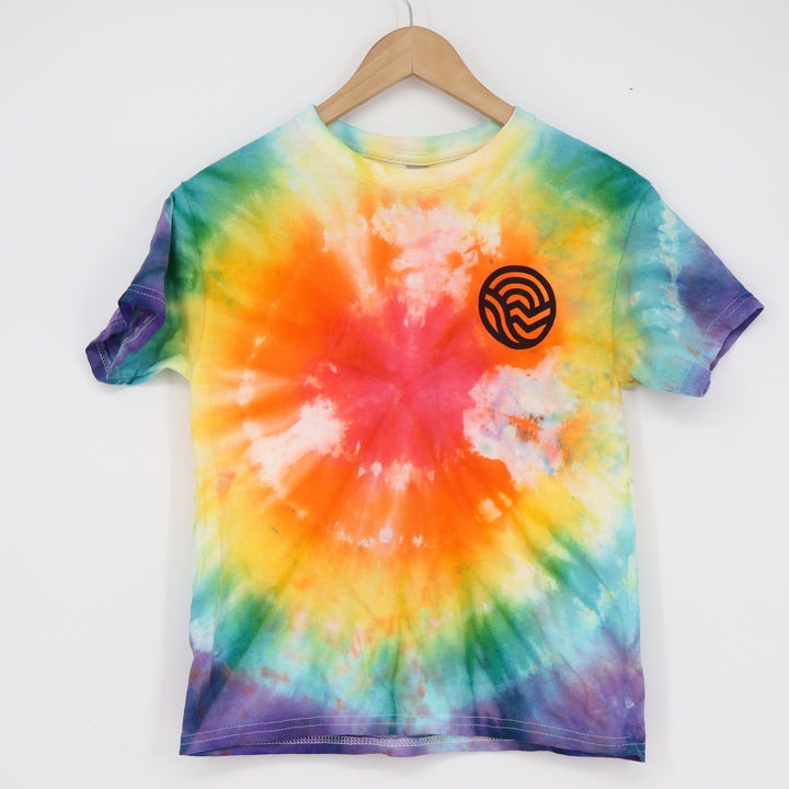 Gildan Sun Outdoors Tie Dye Graphic T-Shirt Youth Medium Rainbow Short Sleeve