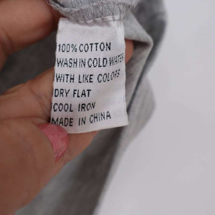 Soleil T-Shirt Womens L V-Neck Grey Jus Call Meh Trini Graphic Excellent