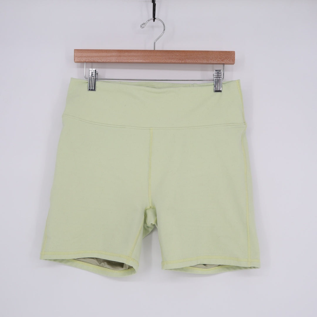 Fabletics PowerHold Athletic Shorts Womens Lime Green High Waist Mid Rise