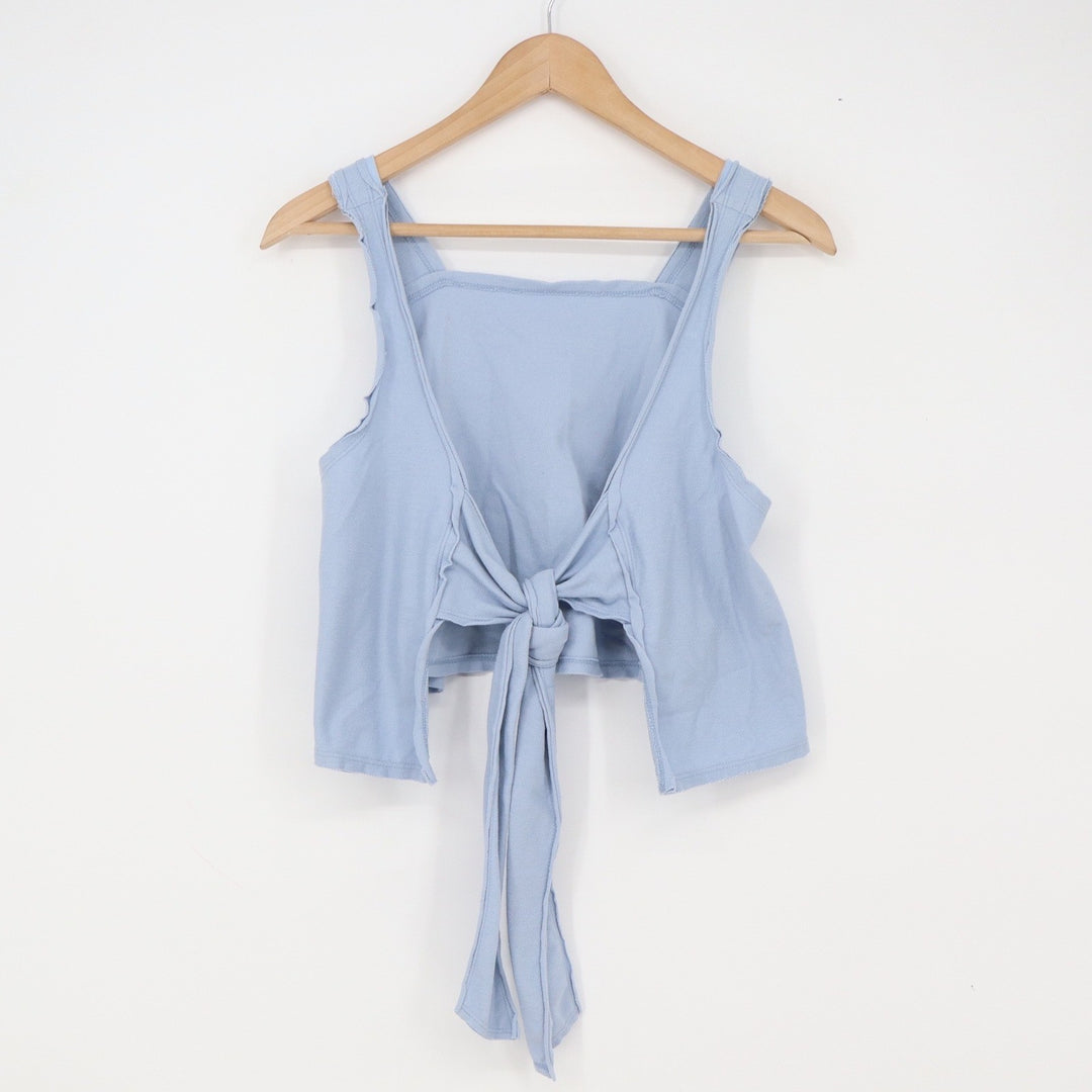Odin & Ivy Tank Top Womens S 80314 Light Blue Open Back Tie Crop Excellent