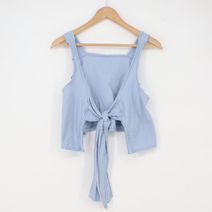 Odin & Ivy Tank Top Womens S 80314 Light Blue Open Back Tie Crop Excellent