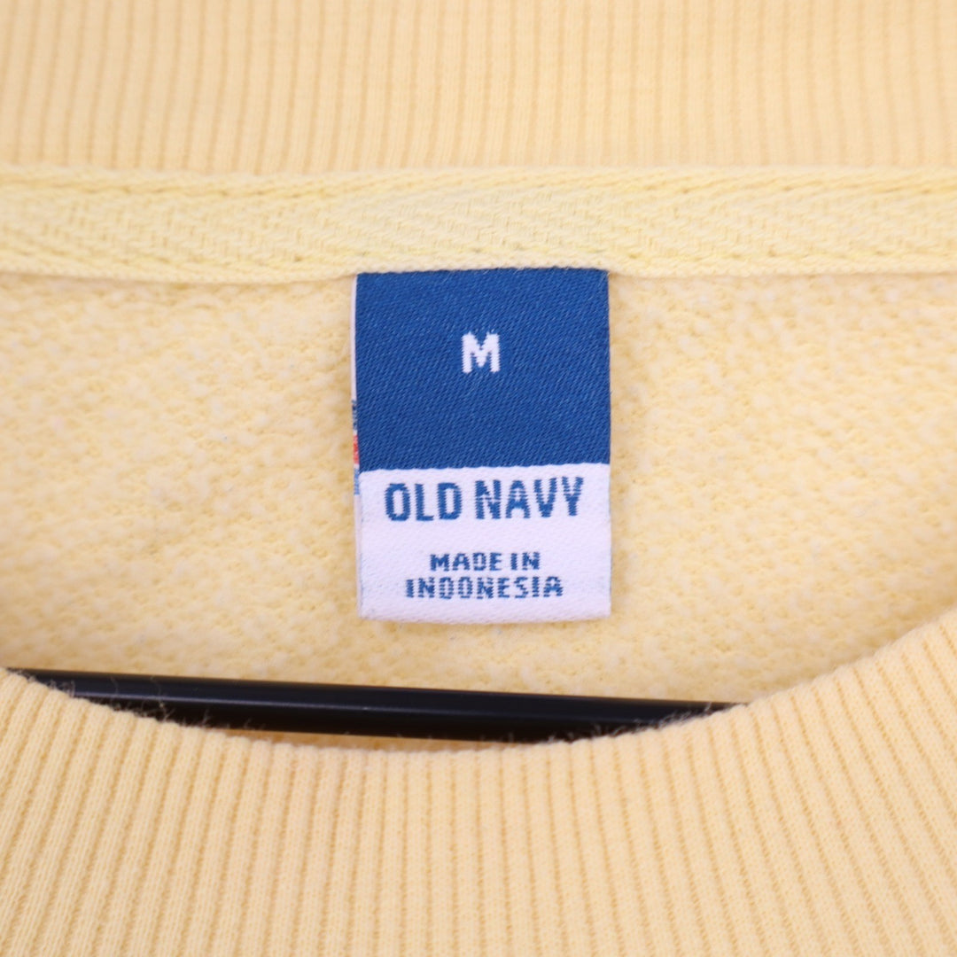 Old Navy Womens Yellow Relaxed Cropped Crewneck Sweatshirt Medium