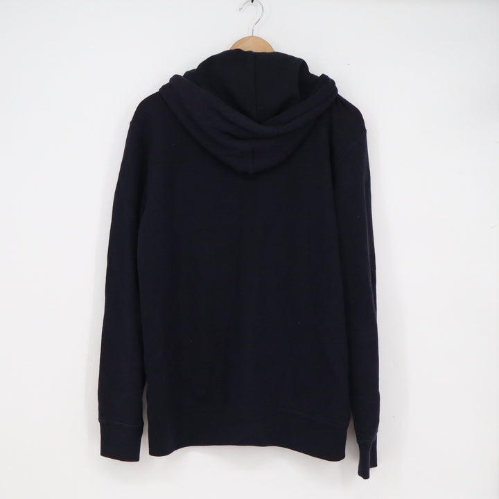 Uniqlo Mens Full Zip Hoodie Navy Blue Solid Cotton Blend L