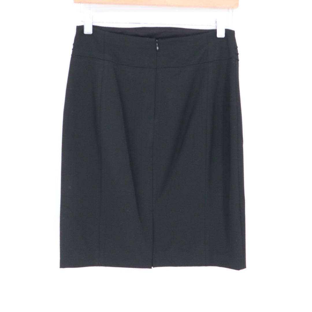 Express Black Pleated Hip Detail Pencil Skirt Size 6 NWT