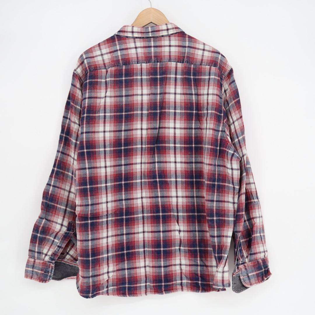 Flag & Anthem Shirt Men's 2XL Multicolor Plaid Cotton Long Sleeve Button Up