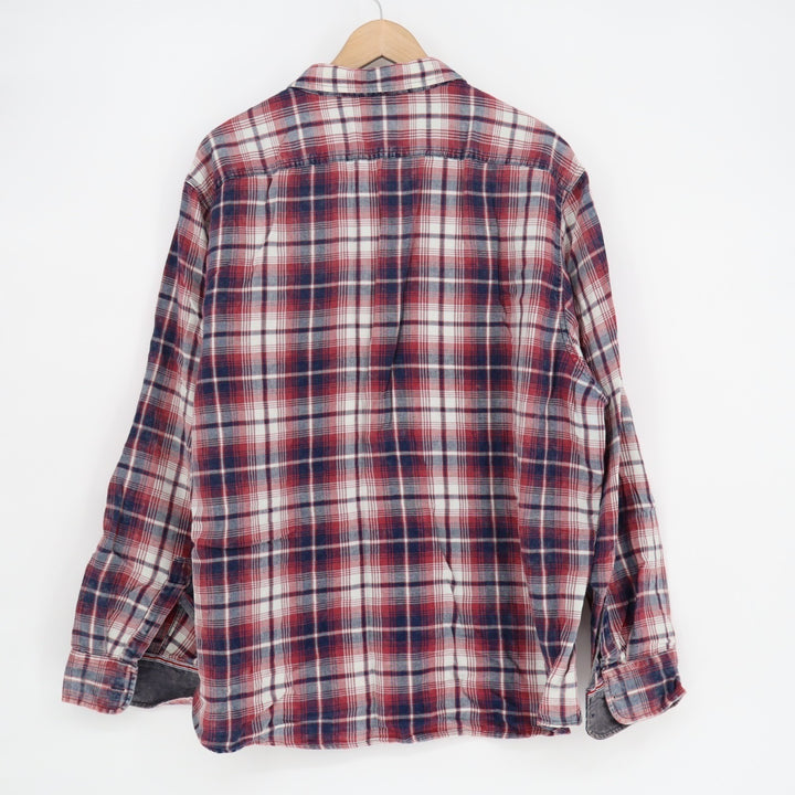Flag & Anthem Shirt Men's 2XL Multicolor Plaid Cotton Long Sleeve Button Up