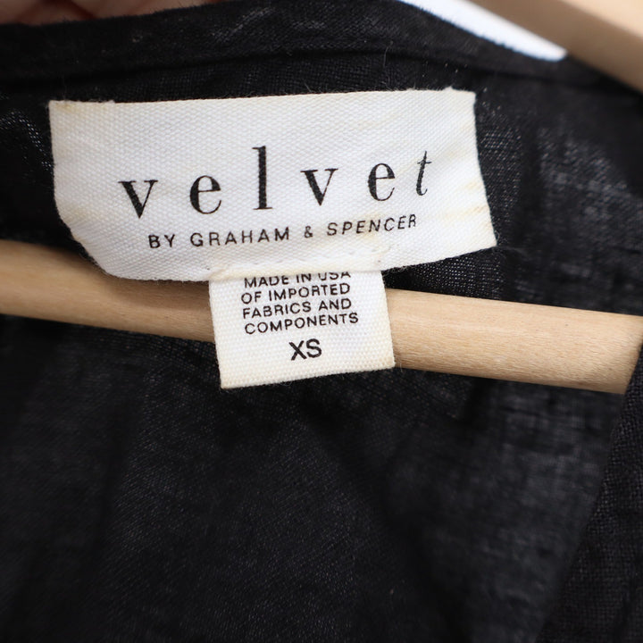Velvet by Graham & Spencer Black 100% Linen Sleeveless Keyhole Back Dress XS