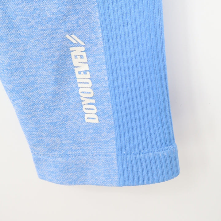 DoYouEven Womens Seamless High Waisted Contouring Leggings Light Blue Large