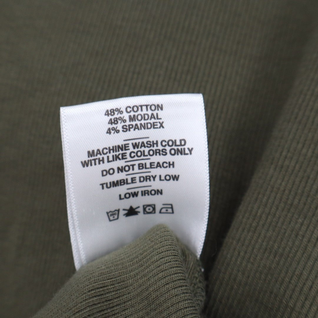 American Giant Luxe Rib V Notch Tee Shirt Womens Medium Olive Green Relaxed Fit