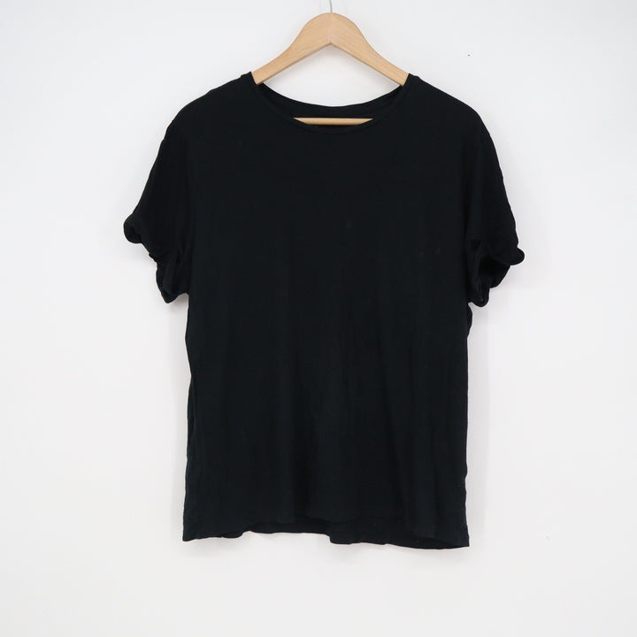 A New Day Black Short Sleeve Crew Neck Cotton Modal Blend T-Shirt Womens Large