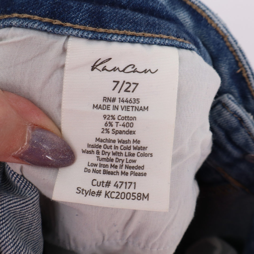 KanCan Essentials Bootcut jeans Womens 7/27 Blue Denim Cotton Stretch Distressed