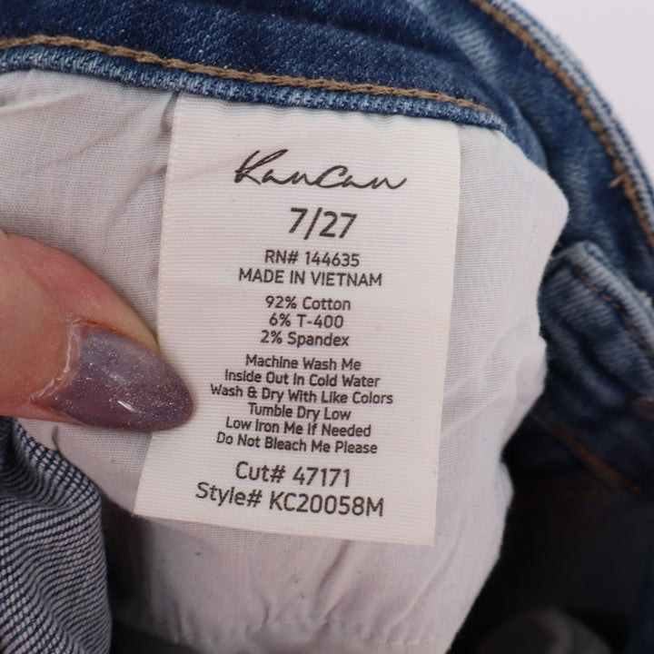 KanCan Essentials Bootcut jeans Womens 7/27 Blue Denim Cotton Stretch Distressed