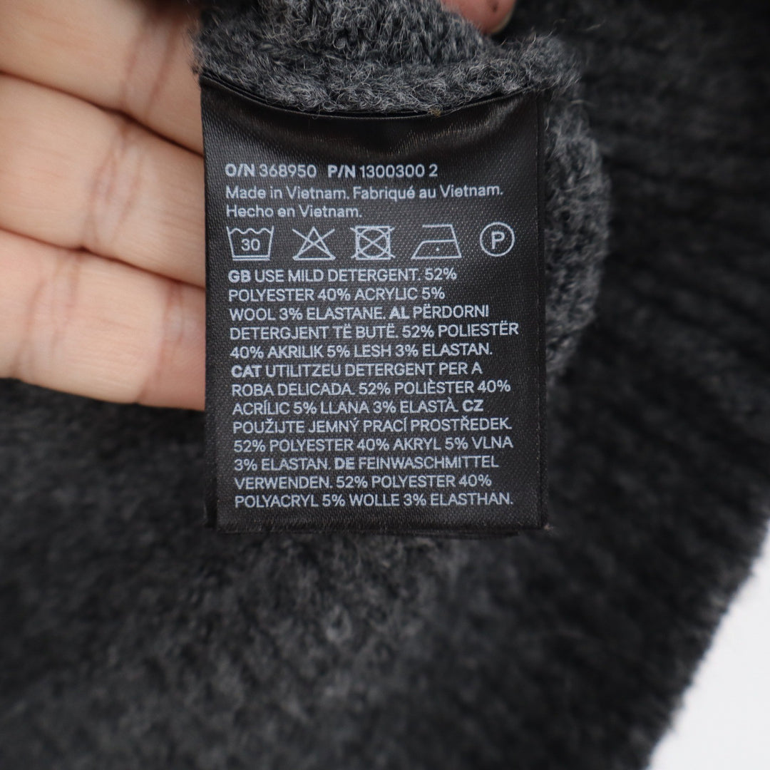 HM Charcoal Gray Wool Blend V-Neck Knit Sweater Vest Womens Size Medium