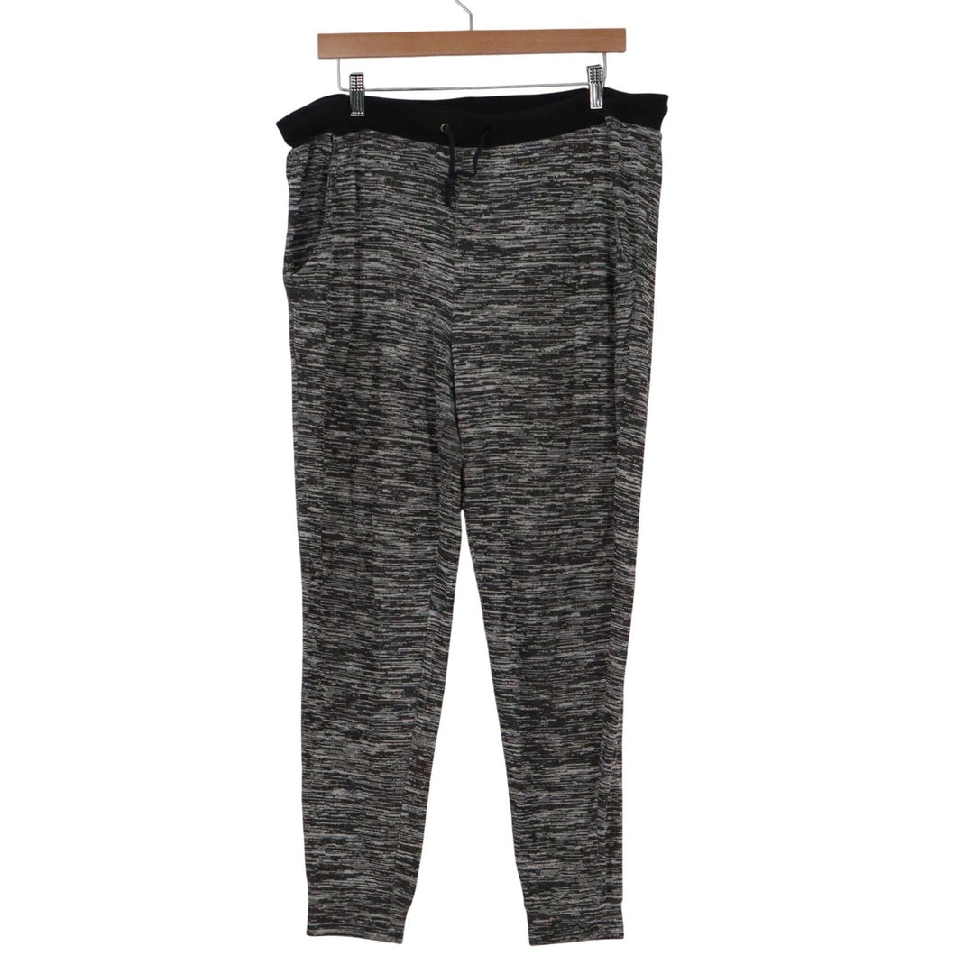 Bar III Mens XL Space Dye Jogger Pants Black White Gray Knit Tapered Drawstring