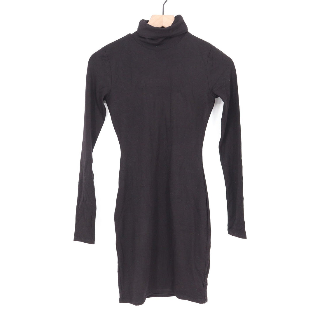 Naked Wardrobe Black Turtleneck Long Sleeve Bodycon Mini Dress Small