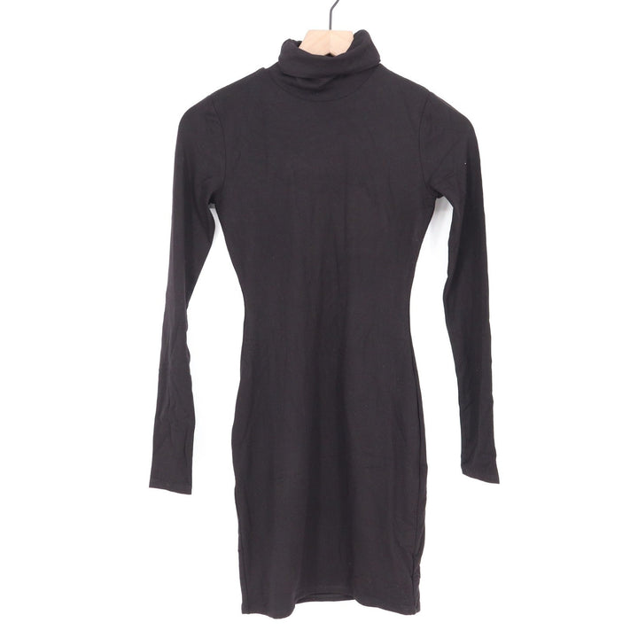 Naked Wardrobe Black Turtleneck Long Sleeve Bodycon Mini Dress Small