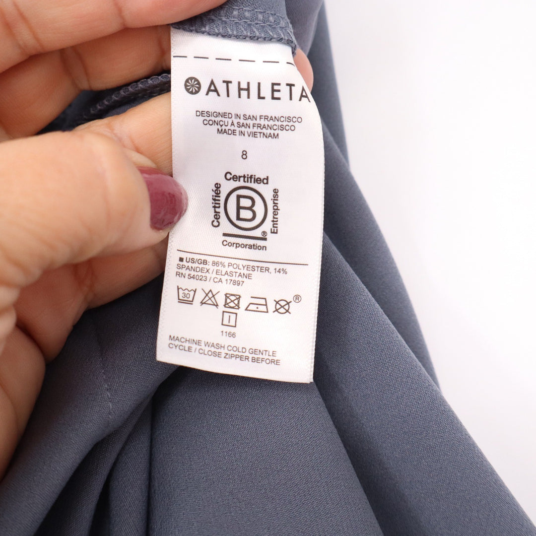 Athleta Pants Womens 8 Brooklyn Ankle Tapered Steel Blue Stretch Excellent