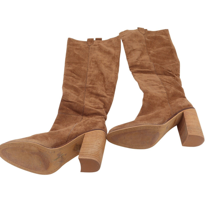 MiiM Womens Tan Faux Suede Slouchy Knee High Block Heel Boots Size 9