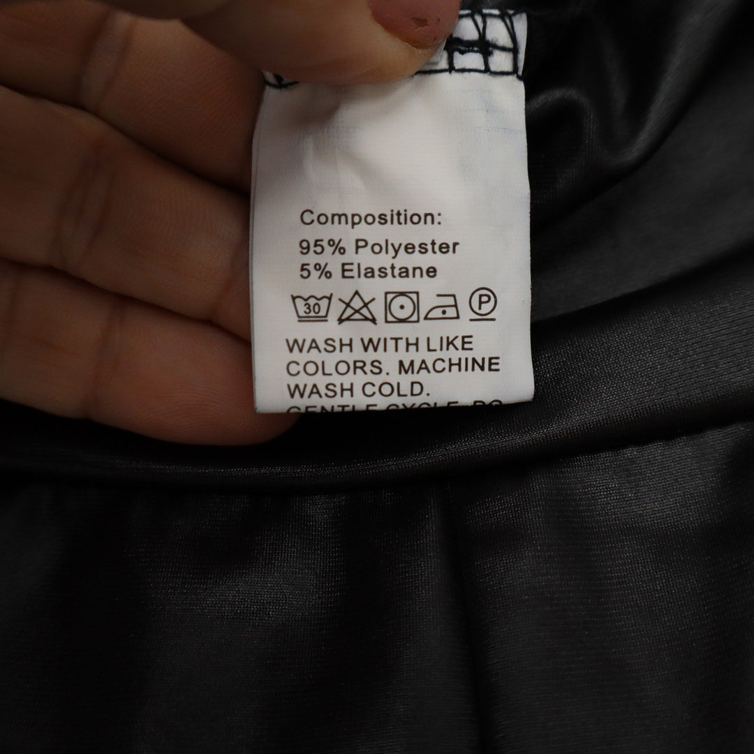 Unbranded Black Faux Leather High Waisted Leggings Size L Shiny Liquid Look