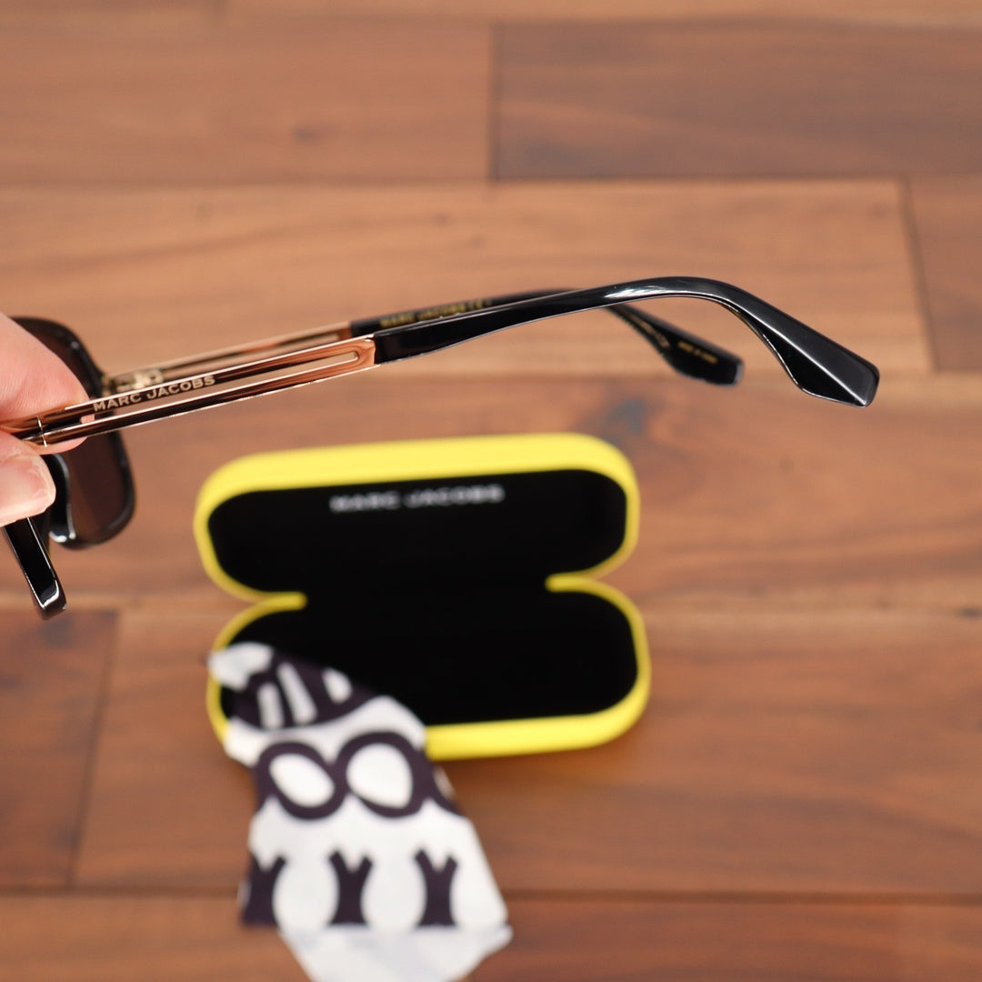 Marc Jacobs MARC 415/S Black Gold Aviator Sunglasses with Case and Cloth