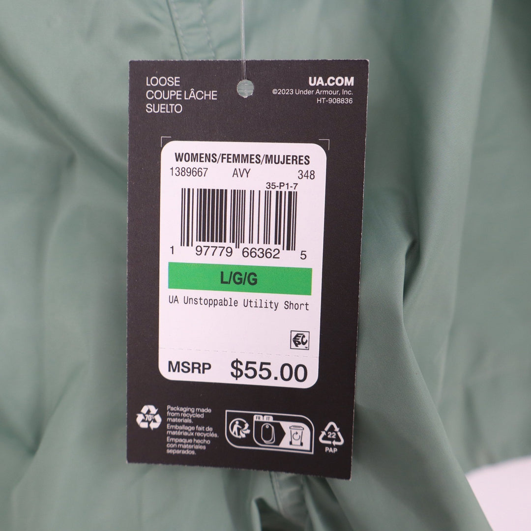 Under Armour Womens Unstoppable Utility Shorts Sage Green Large