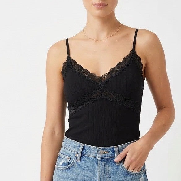 I.N.C. International Concepts Camisole Top Womens M Lace Trim Detailing V Neck