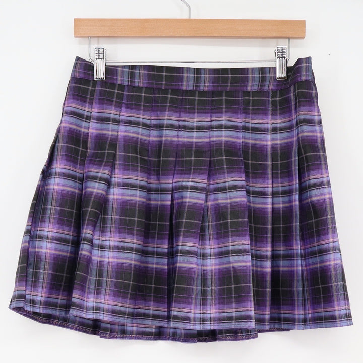 Sangtree Skirt Womens 20-22 Pleated Mini Purple Plaid Knife Pleat Excellent