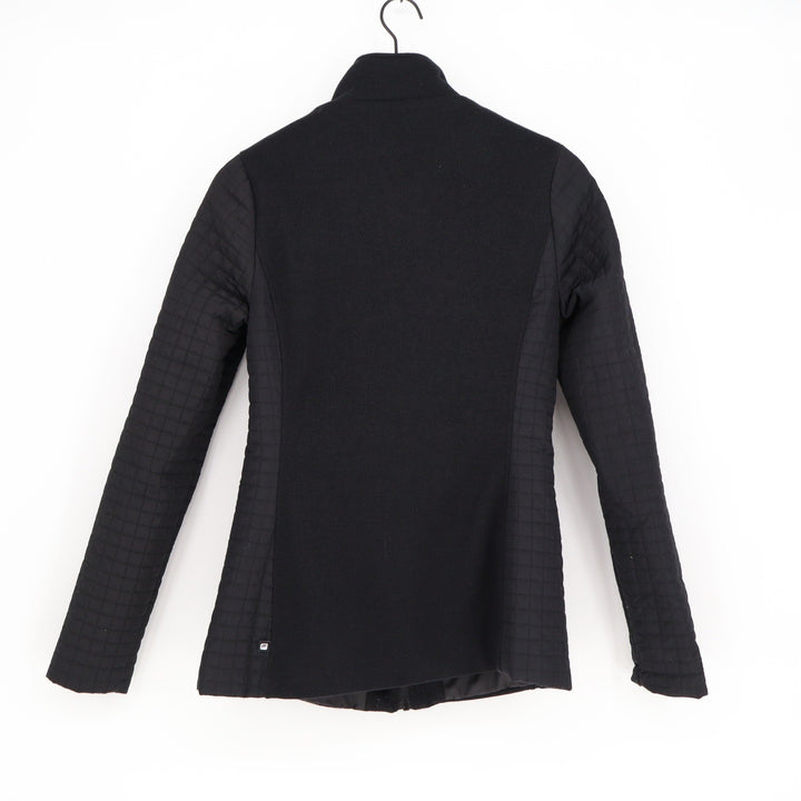 Fabletics Black Mixed Media Quilted Full Zip Jacket S