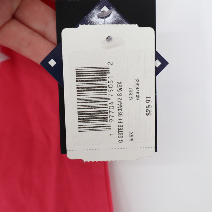 New Era Boston Red Sox Girls Pink Sequin V-Neck T-Shirt MLB Size 6/6X