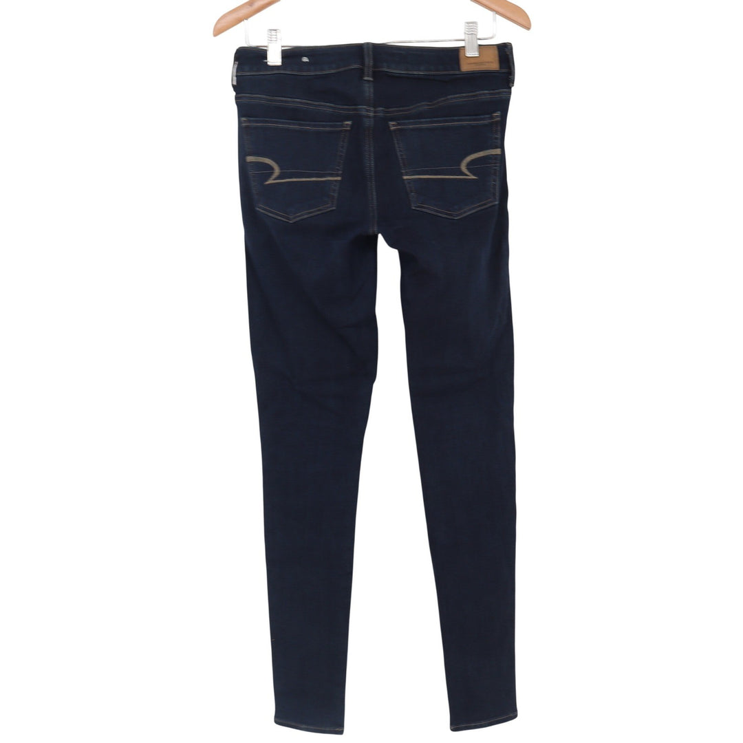 American Eagle Jeans Womens 4 Long Super Stretch X4 Dark Blue Skinny Excellent