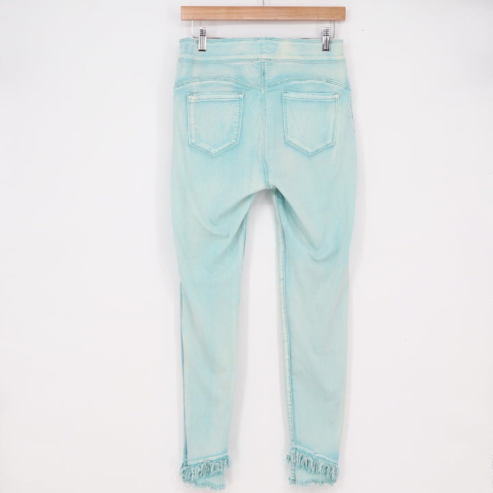 Coco + Carmen Jeggings Womens M Skinny Acid Wash Light Blue Fringe Hem Excellent