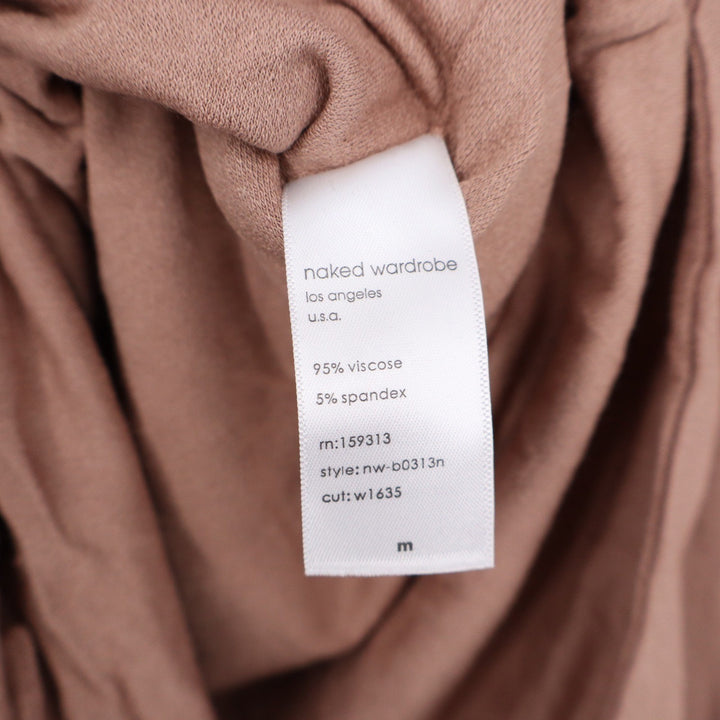 Naked Wardrobe Womens Turtleneck Long Sleeve Bodysuit Mauve Brown M
