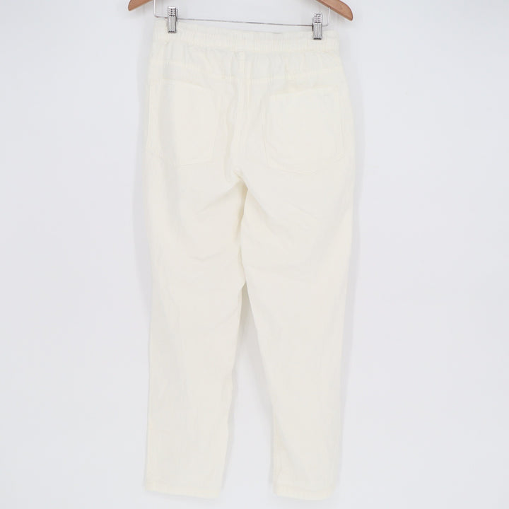 Aerie Cream Distressed Cotton Pull On Jogger Pants Small Off White