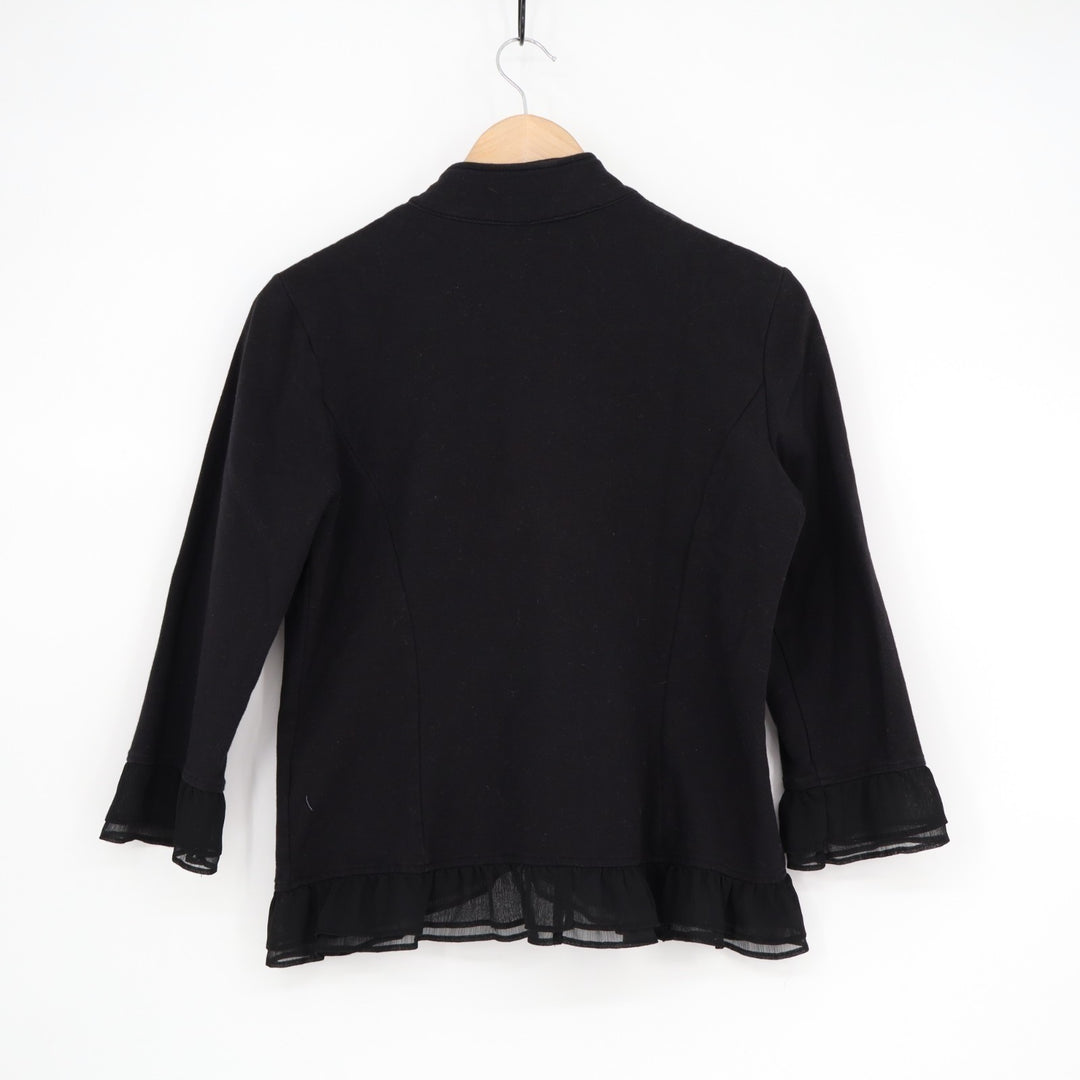 New York & Company Jacket Womens Small Ruffle Detail Button Front Street Wear