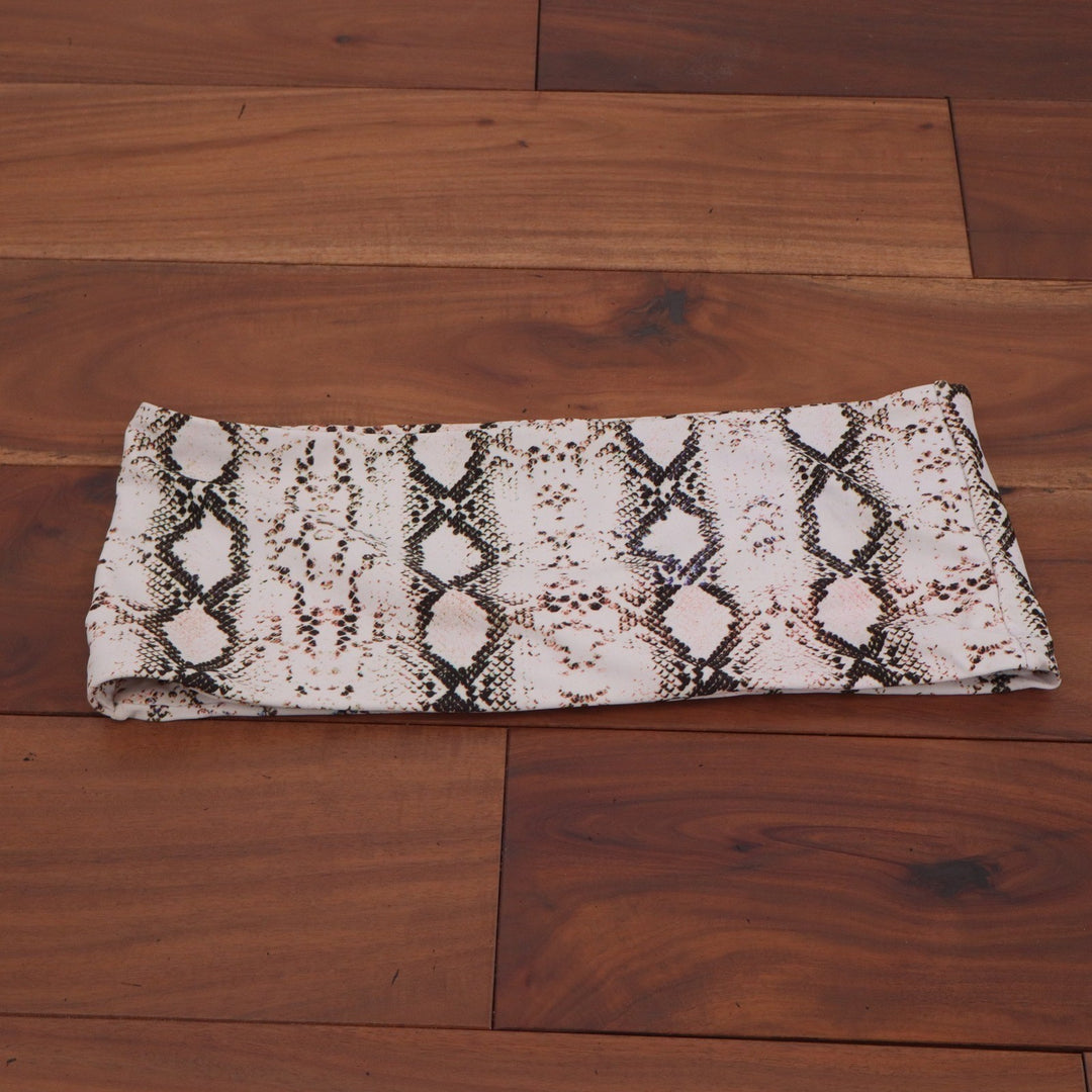 Unbranded Snakeskin Print Bandeau Tube Top Beige Black Brown Size L