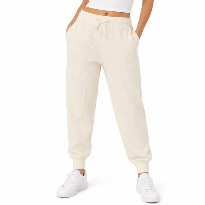 DSG Womens So Soft Ottoman Jogger Light Cream Ribbed Sweatpants DAW24419N S